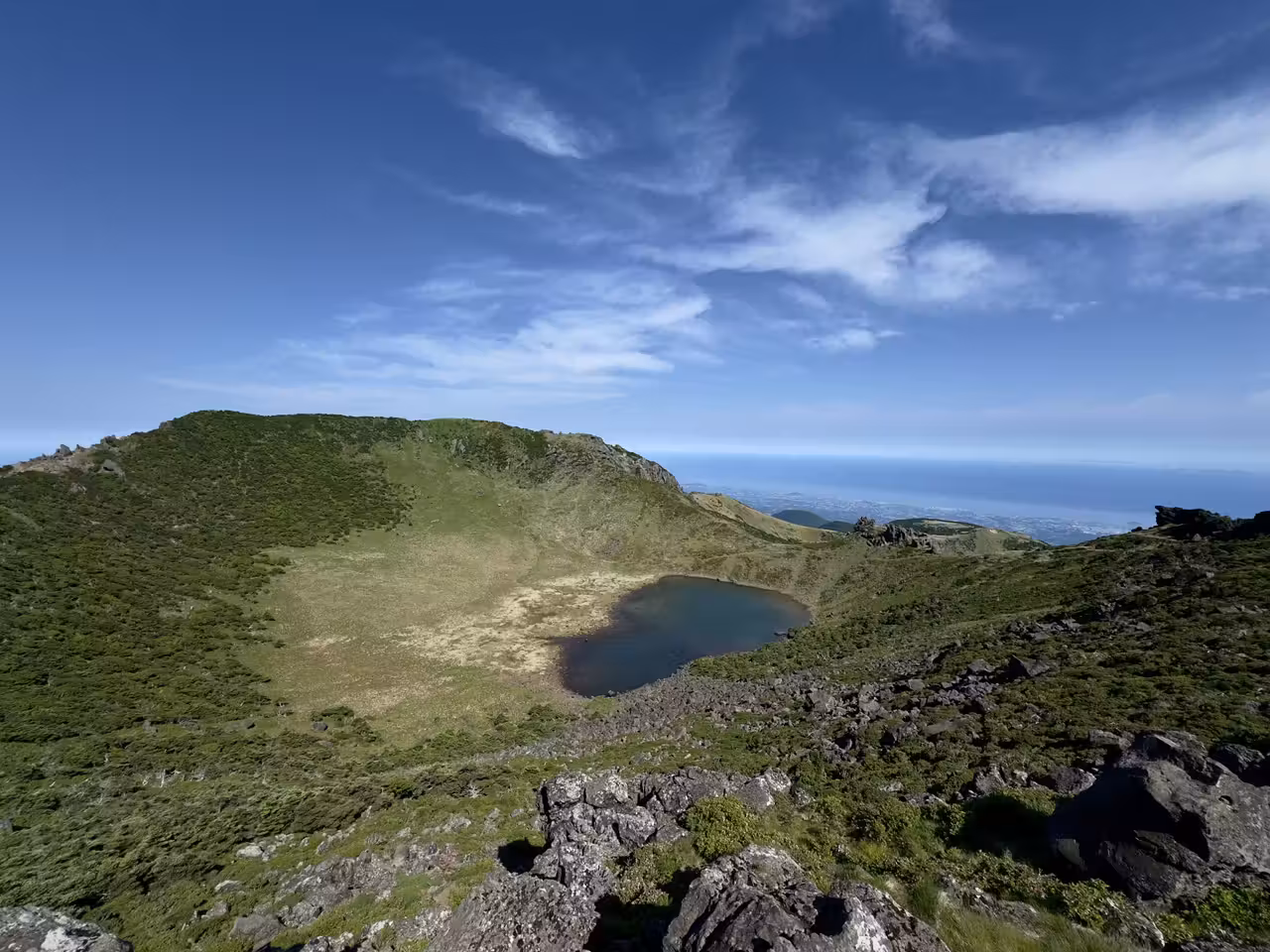 Hallasan National Park volcanic crater summit on Jeju