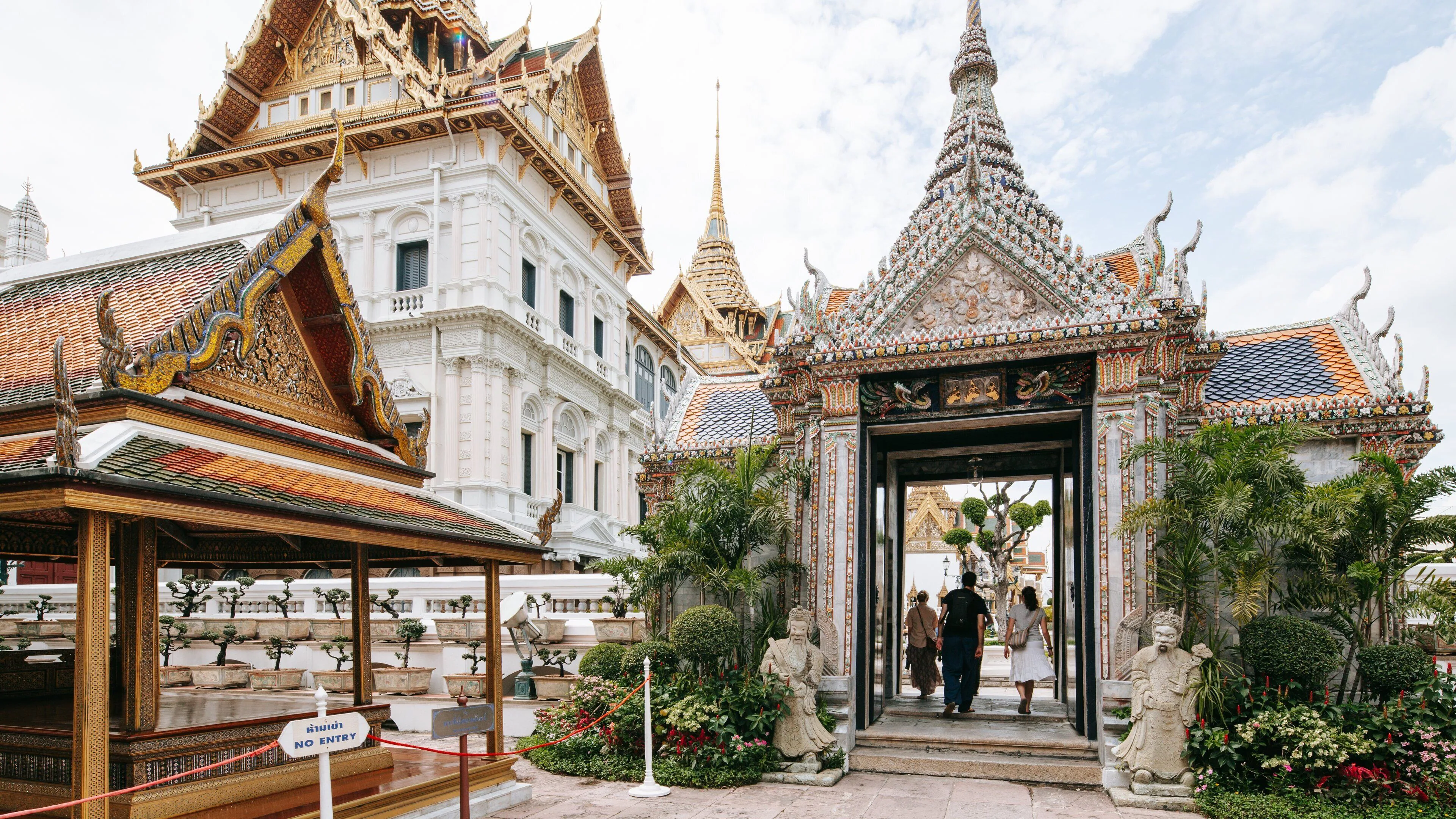Grand Palace golden spires and Wat Phra Kaew in Bangkok