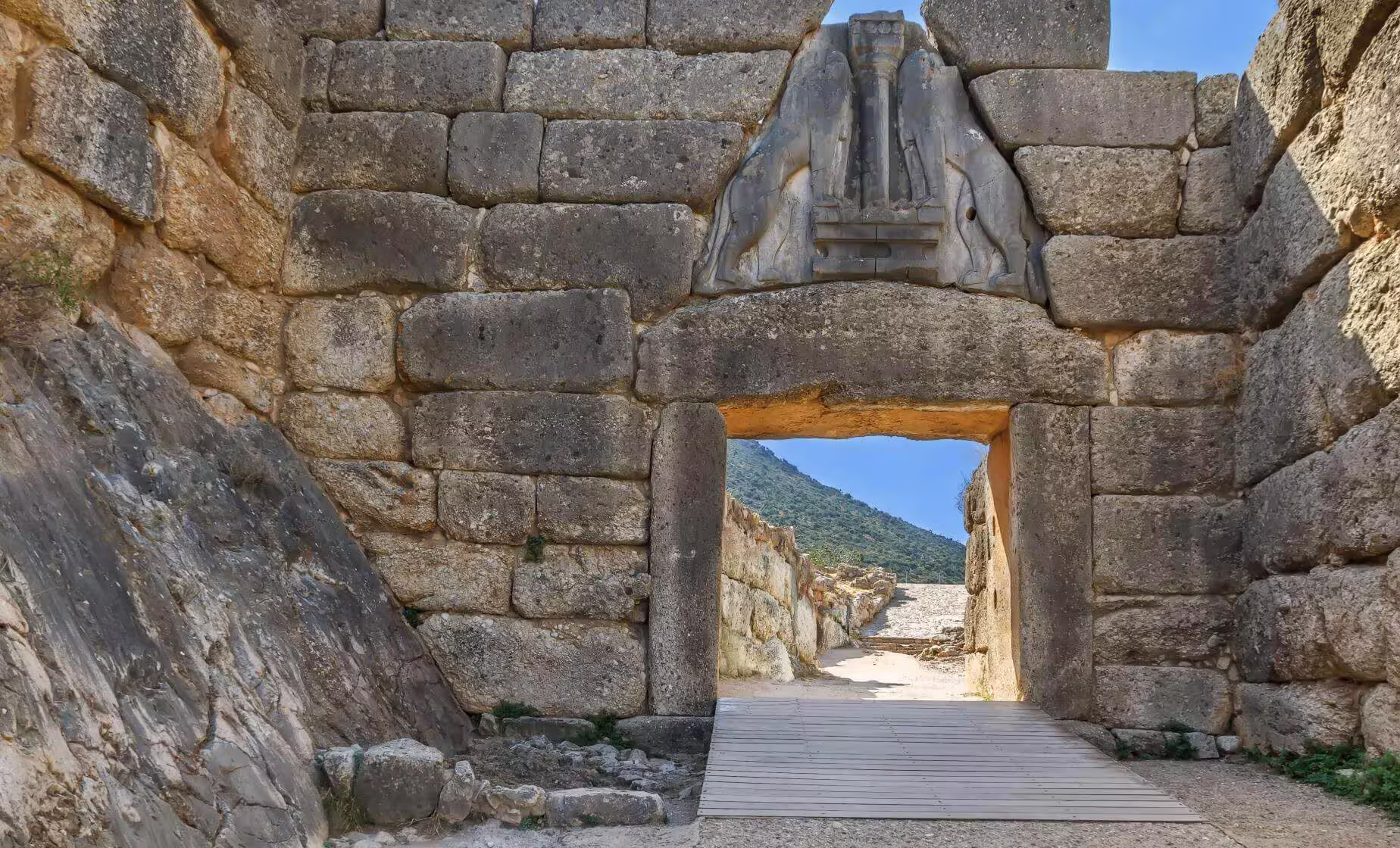 Lion Gate and royal tombs of ancient Mycenae