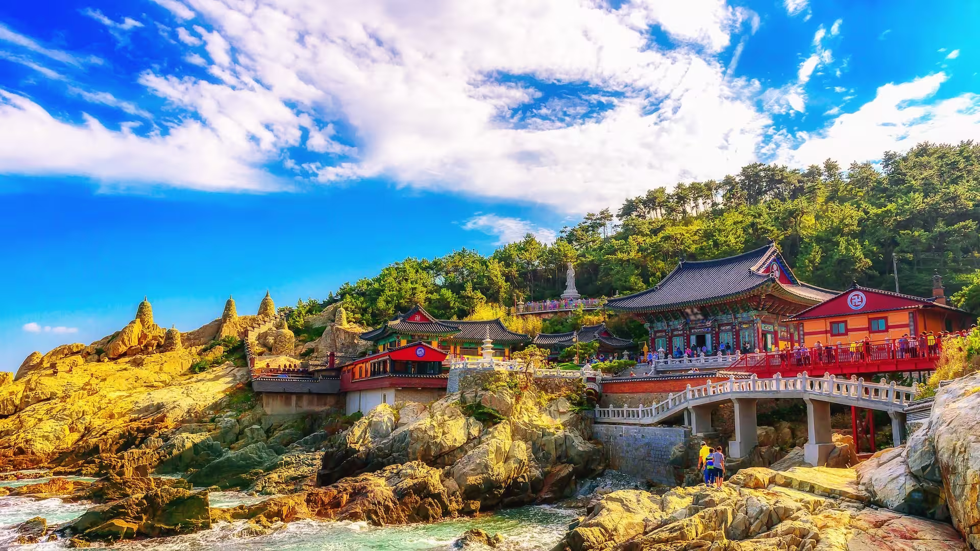 Haedong Yonggungsa seaside temple perched over the East Sea