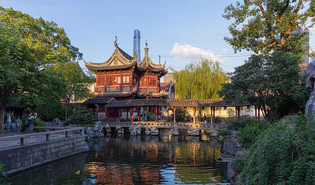 Classical Yu Garden rockeries and pavilions in Shanghai
