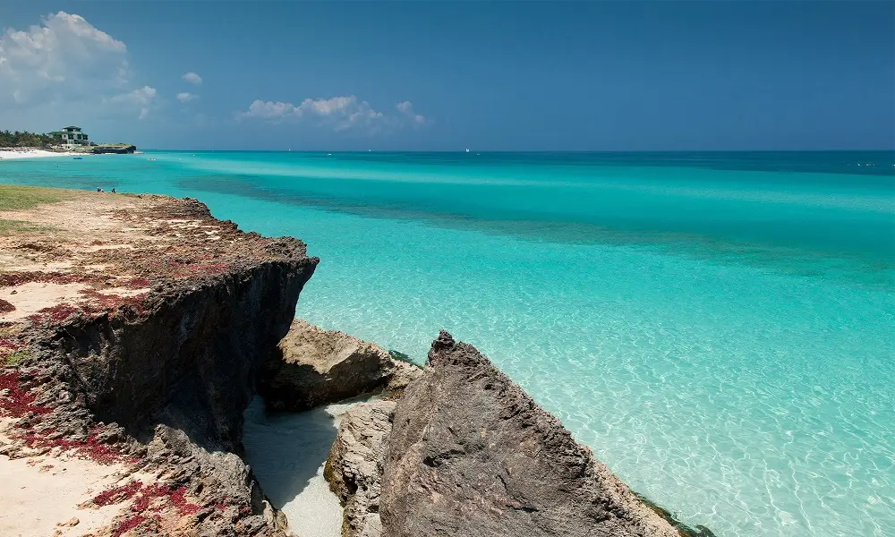 Pristine turquoise Caribbean waters on the beaches of Varadero