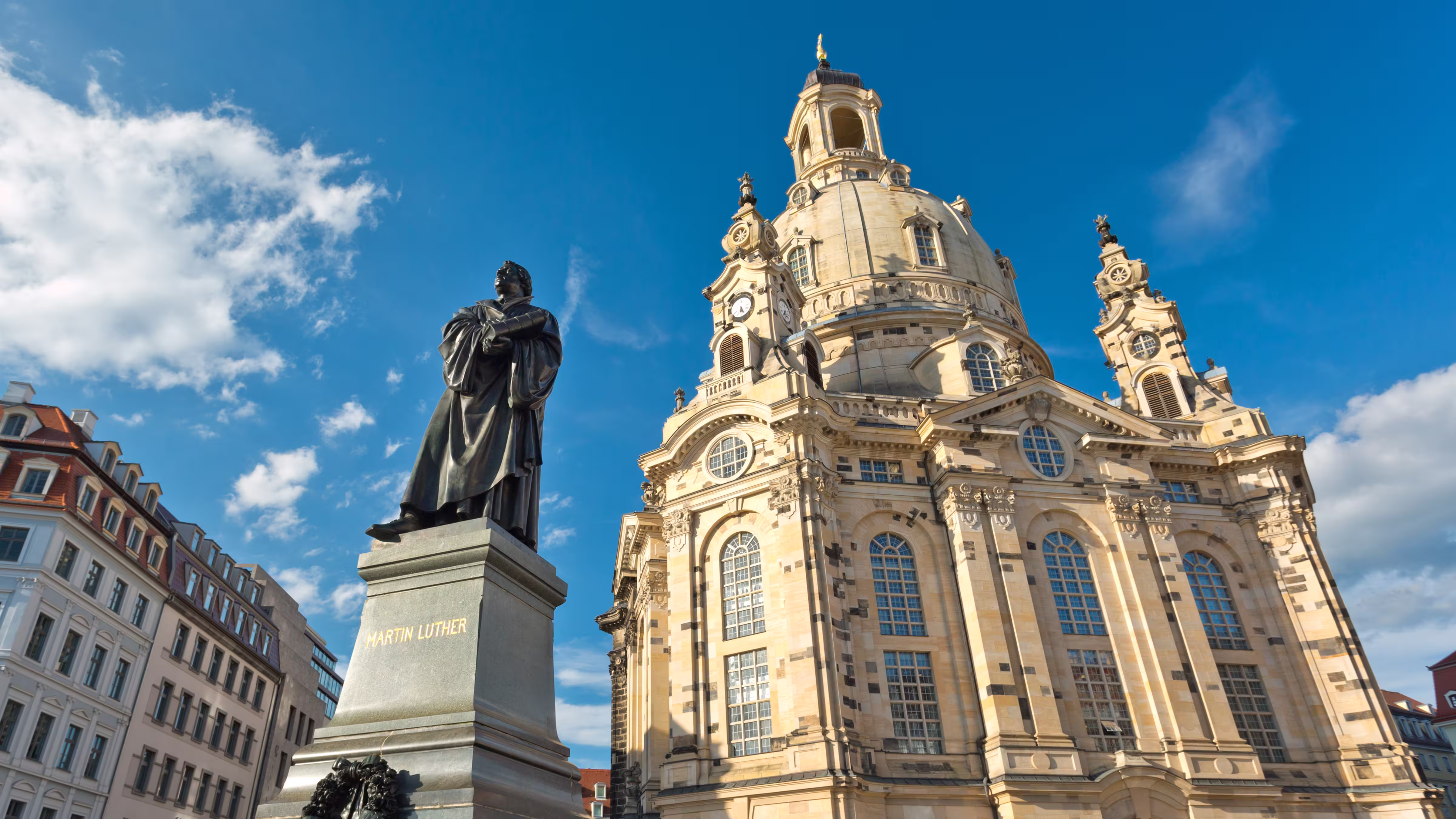 Frauenkirche baroque cathedral on the Elbe in Dresden