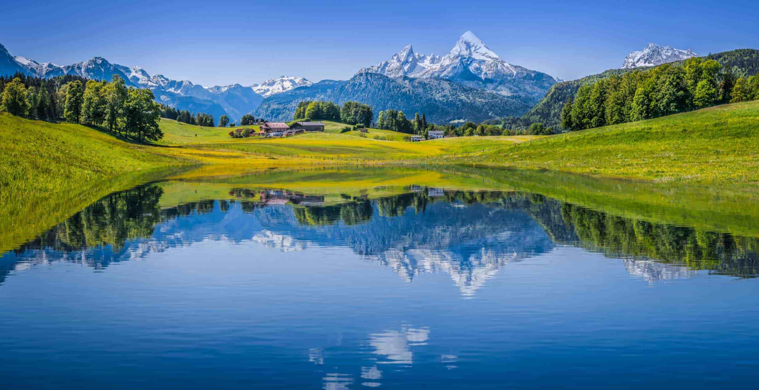 Interlaken surrounded by turquoise lakes Thun and Brienz