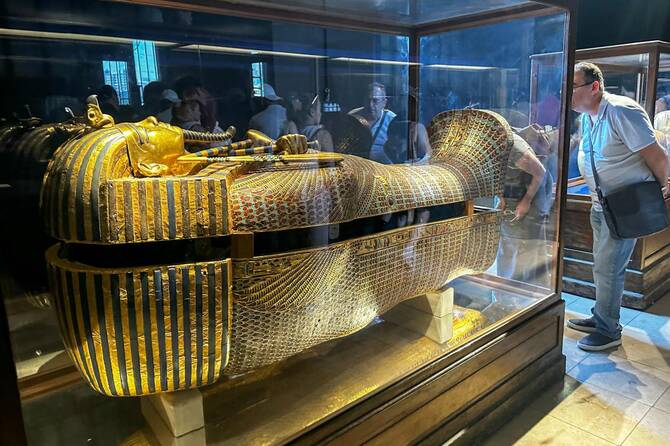 Golden treasures of King Tutankhamun displayed at the Egyptian Museum Cairo