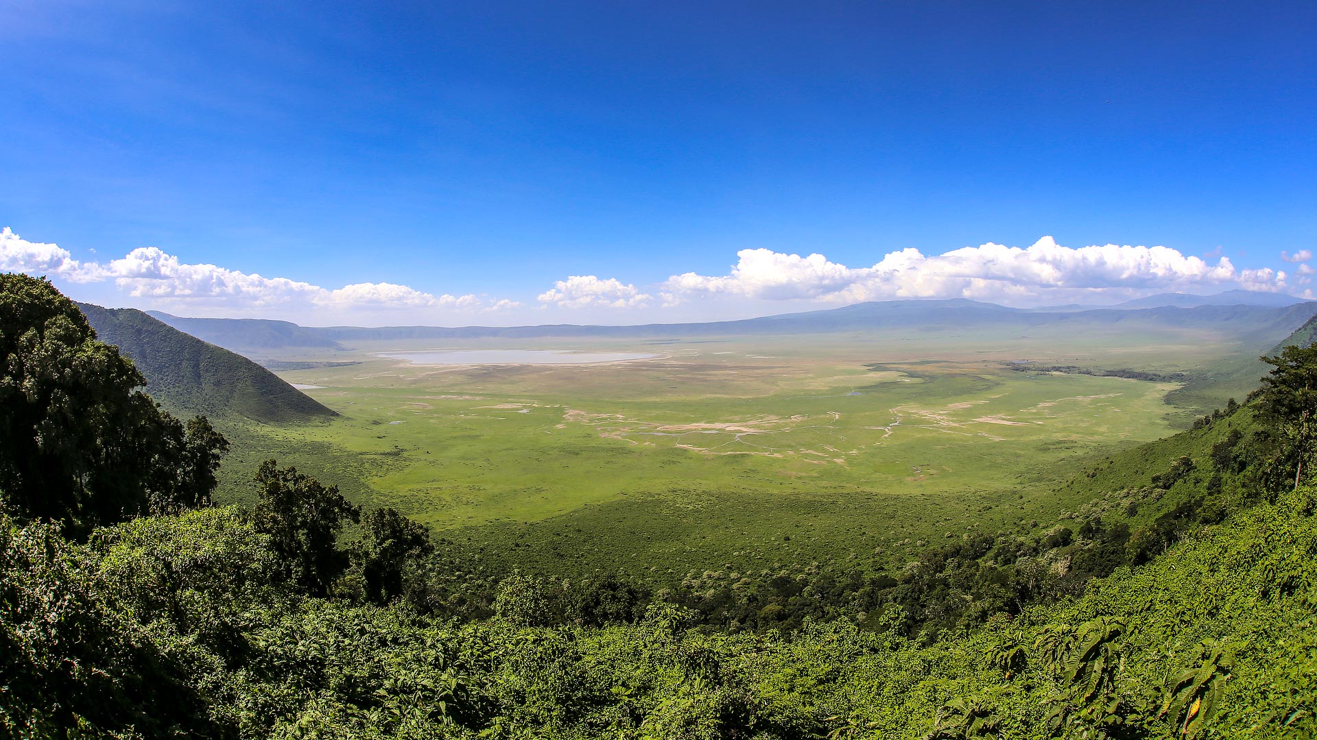 Panoramic view from the rim of the Ngorongoro Crater Tanzania